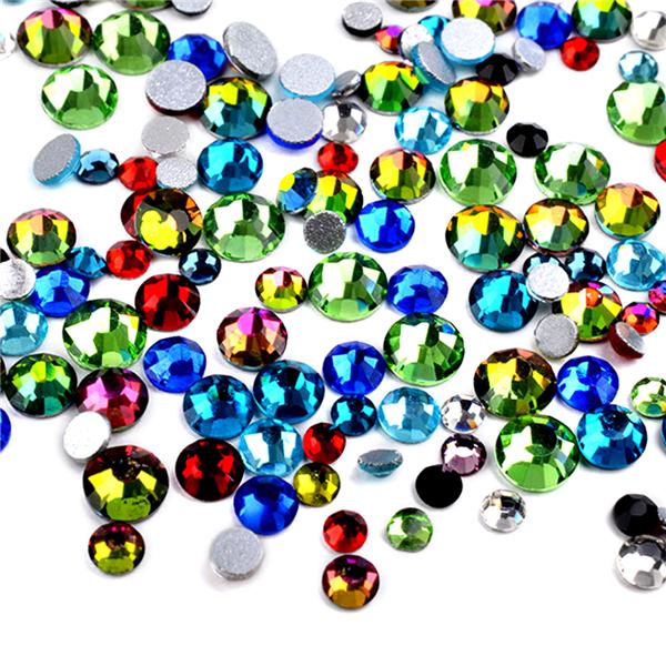 Mixed Colour Diamante Glass Rhinestone Non Hotfix Nail Art Decoration Approx 300pcs